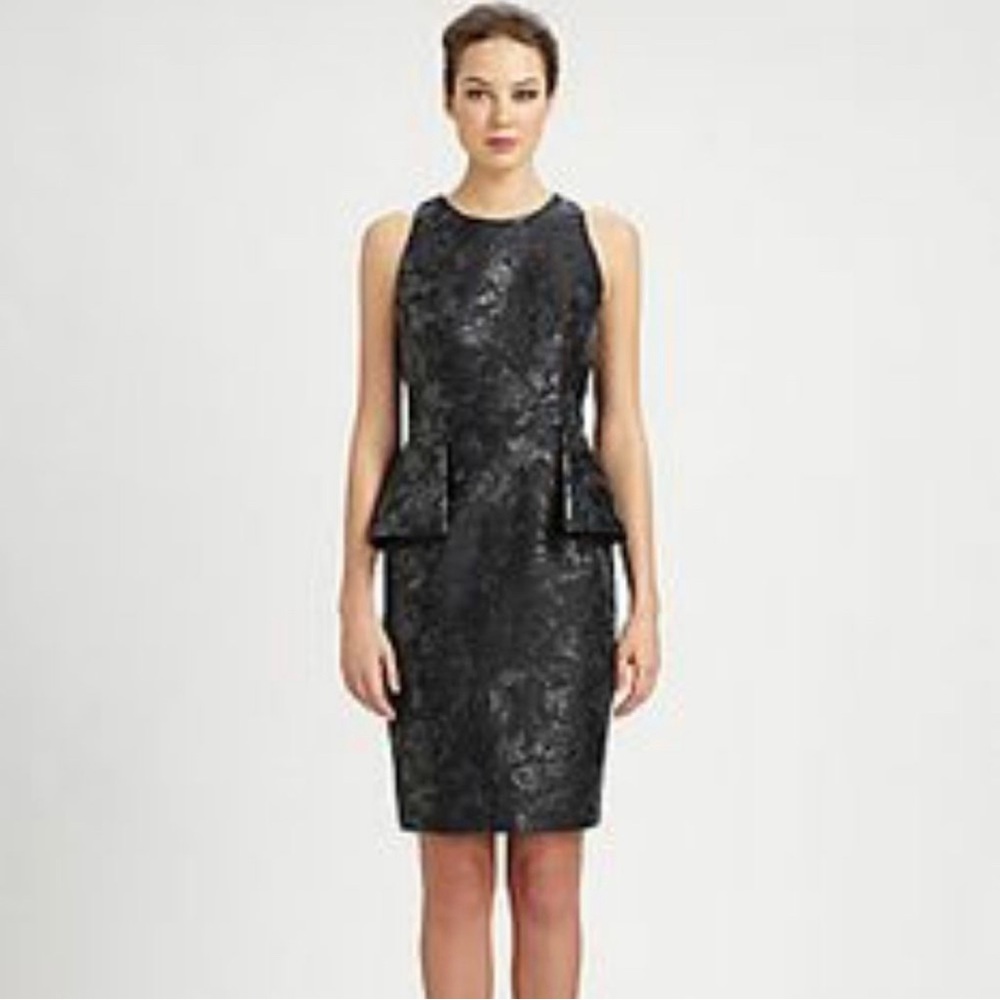 Carmen Marc Valvo Peplum Formal Dress